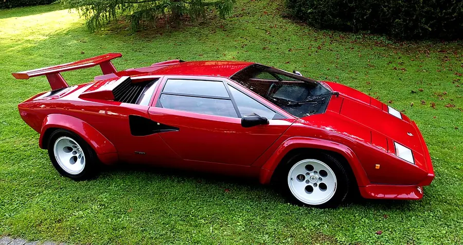 Classic Lamborghini on display in the museum